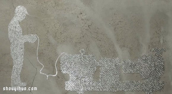 螺帽當(dāng)做像素 拼湊DIY具體的圖案 -  www.rpnrmr.com