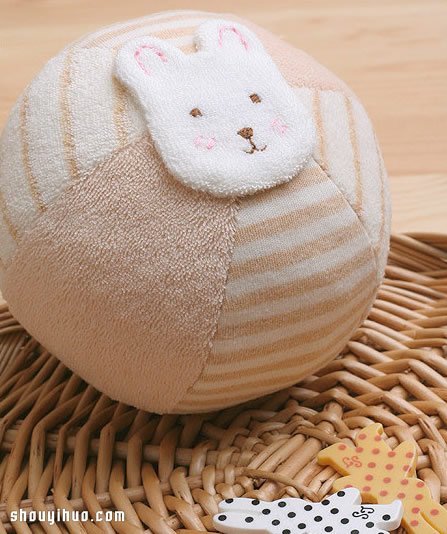 可愛兔臉布藝球玩具DIY 布藝球飾品手工制作 -  www.rpnrmr.com