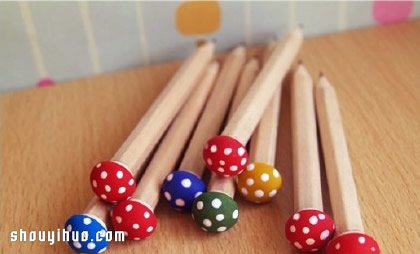 自制治愈系小蘑菇鉛筆創(chuàng)意手工制作圖解教程 -  www.rpnrmr.com