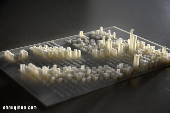 利用3D打印技術(shù)把字體排列成模擬都市景觀 -  www.rpnrmr.com