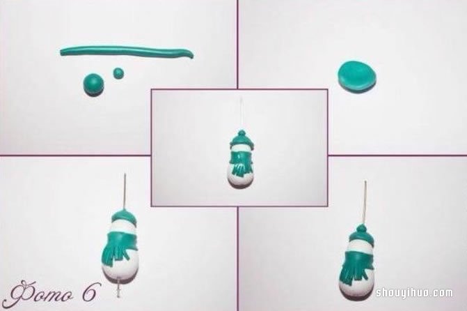 粘土雪人掛件DIY制作的方法步驟圖解教程 -  www.rpnrmr.com
