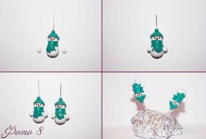 粘土雪人掛件DIY制作的方法步驟圖解教程 -  www.rpnrmr.com