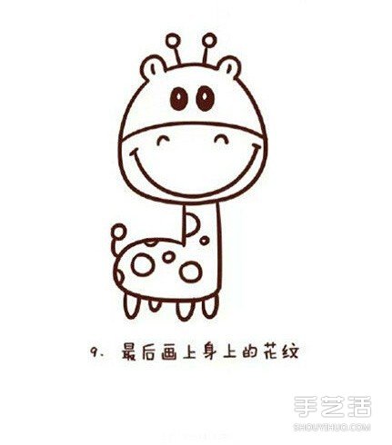 長頸鹿簡筆畫步驟教程 長頸鹿簡筆卡通畫的畫法 -  www.rpnrmr.com