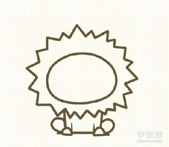 可愛獅子簡筆畫步驟 獅子簡筆畫彩色圖片教程 -  www.rpnrmr.com