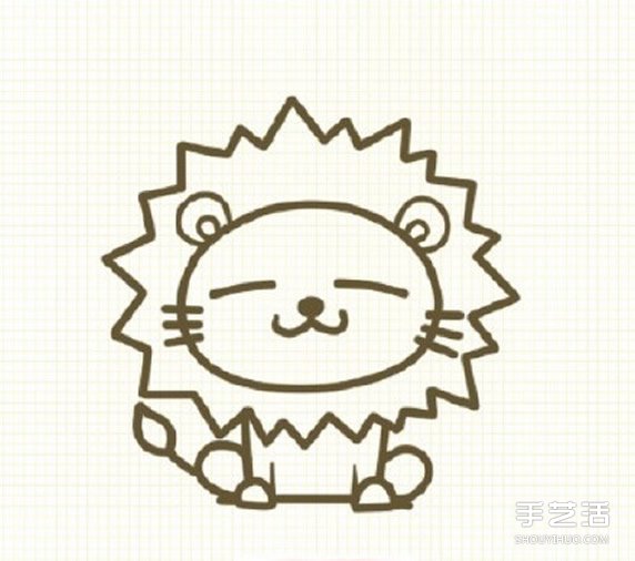 可愛獅子簡筆畫步驟 獅子簡筆畫彩色圖片教程 -  www.rpnrmr.com