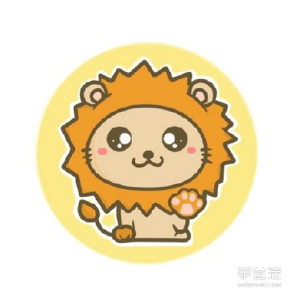 可愛獅子簡筆畫步驟 獅子簡筆畫彩色圖片教程 -  www.rpnrmr.com