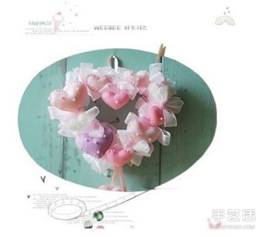 婚禮用漂亮愛心掛飾布藝手工制作圖解教程 -  www.rpnrmr.com