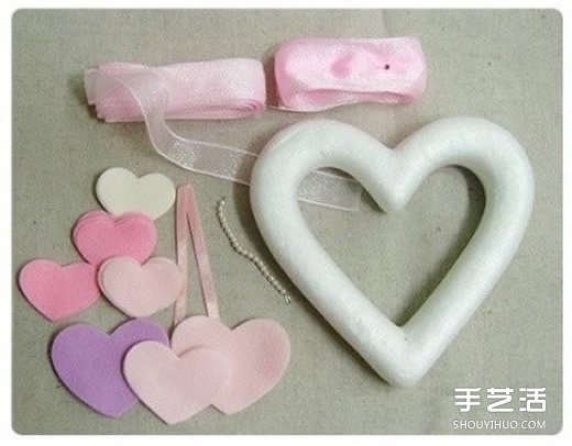 婚禮用漂亮愛心掛飾布藝手工制作圖解教程 -  www.rpnrmr.com