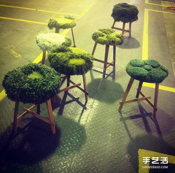 利用綠色毛線(xiàn)織成的自然系地毯 看起來(lái)超舒服 -  www.rpnrmr.com