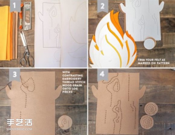 不織布火焰玩具手工制作 布藝火焰的做法圖解 -  www.rpnrmr.com