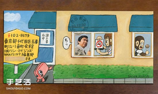 與郵票結(jié)合的創(chuàng)意手繪信封 看完就想寫信咯！ -  www.rpnrmr.com