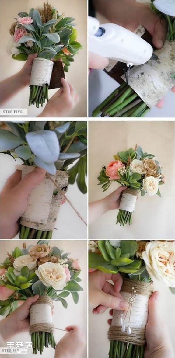 復(fù)古風(fēng)婚禮手捧花DIY 浪漫新娘鮮花手捧花制作 -  www.rpnrmr.com
