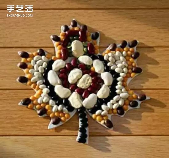豆子拼貼楓葉的教程 拼貼樹葉的方法用豆子 -  www.rpnrmr.com