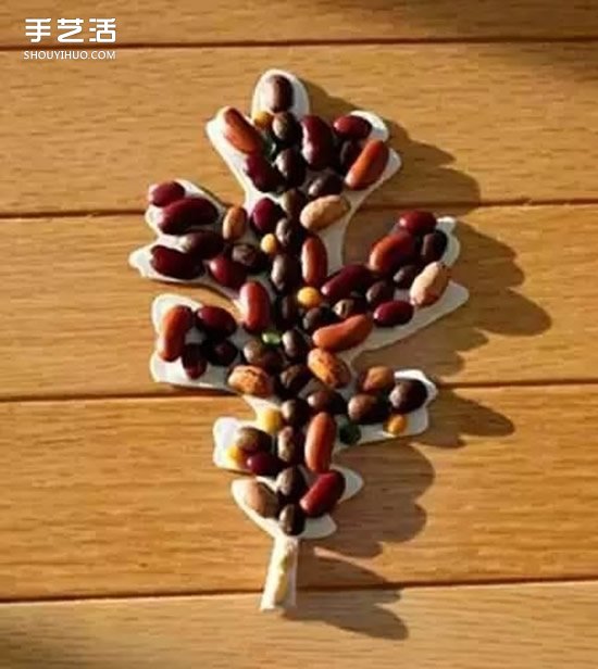 豆子拼貼楓葉的教程 拼貼樹葉的方法用豆子 -  www.rpnrmr.com