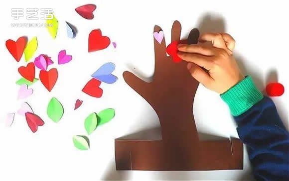 幼兒園母親節(jié)禮物：“五指連心樹”手工制作 -  www.rpnrmr.com