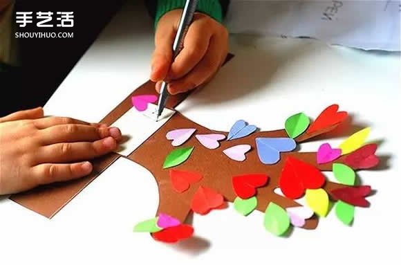 幼兒園母親節(jié)禮物：“五指連心樹”手工制作 -  www.rpnrmr.com