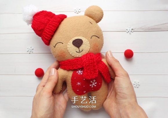 不織布新年小熊制作 超萌小熊布偶DIY圖解 -  www.rpnrmr.com