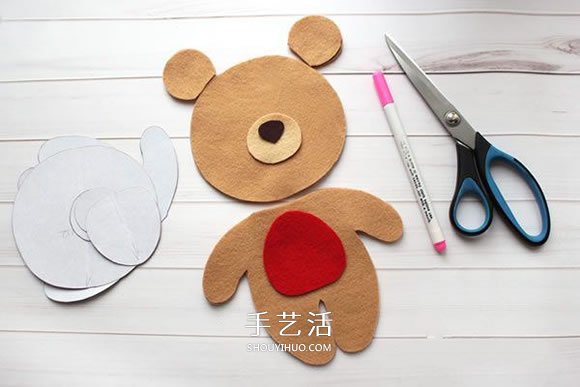 不織布新年小熊制作 超萌小熊布偶DIY圖解 -  www.rpnrmr.com