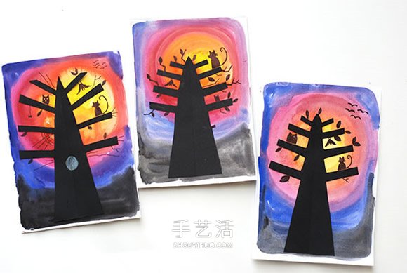 DIY剪貼畫風格萬圣節(jié)賀卡的制作方法圖解 -  www.rpnrmr.com