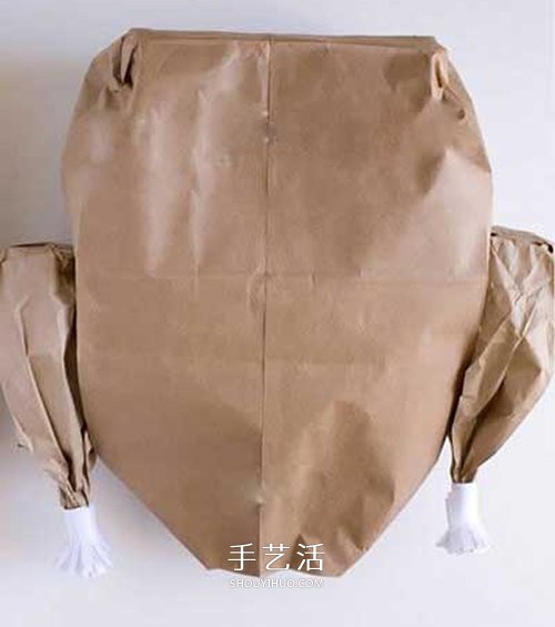 牛皮紙袋制作火雞模型 簡單感恩節(jié)紙火雞做法 -  www.rpnrmr.com