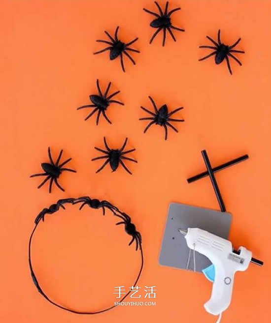簡(jiǎn)單萬(wàn)圣節(jié)頭飾制作 DIY萬(wàn)圣節(jié)蜘蛛頭飾教程 -  www.rpnrmr.com