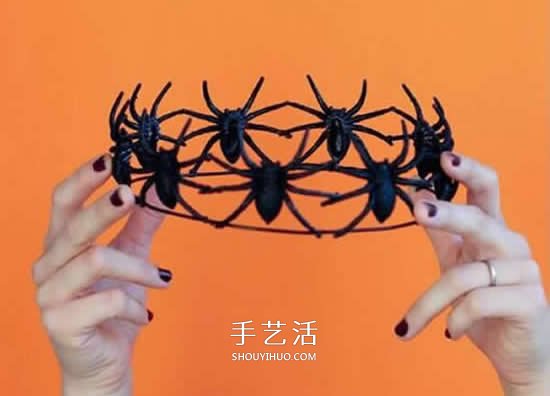 簡(jiǎn)單萬(wàn)圣節(jié)頭飾制作 DIY萬(wàn)圣節(jié)蜘蛛頭飾教程 -  www.rpnrmr.com