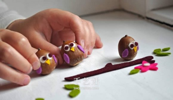 橡子手工制作貓頭鷹 簡(jiǎn)單橡子貓頭鷹的做法 -  www.rpnrmr.com