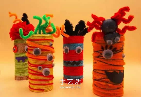 萬(wàn)圣節(jié)小怪物手工制作 卷紙筒做小怪物的方法 -  www.rpnrmr.com