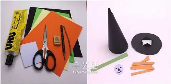 卡紙做女巫的圖解教程 萬(wàn)圣節(jié)女巫手工制作 -  www.rpnrmr.com