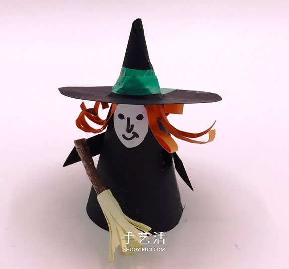 卡紙做女巫的圖解教程 萬(wàn)圣節(jié)女巫手工制作 -  www.rpnrmr.com