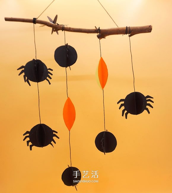 萬圣節(jié)黑蜘蛛掛飾制作 簡單卡紙做蜘蛛的方法 -  www.rpnrmr.com
