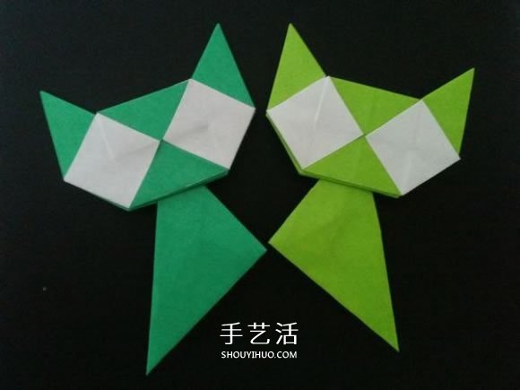 手工小貓的折紙步驟圖 可愛小貓的折法圖解 -  www.rpnrmr.com