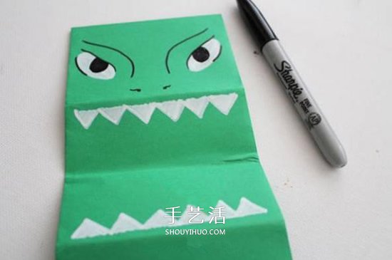 怪獸手偶的折法圖解 幼兒折紙小怪獸手偶玩具 -  www.rpnrmr.com
