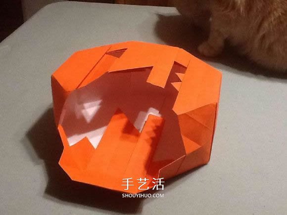 立體南瓜燈的折紙圖解 手工復(fù)雜南瓜燈的折法 -  www.rpnrmr.com