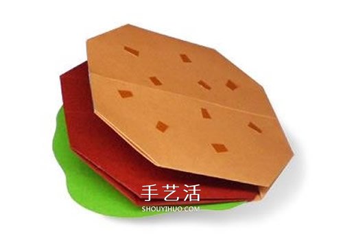 幼兒手工折紙漢堡教程 最簡單漢堡包的折法 -  www.rpnrmr.com