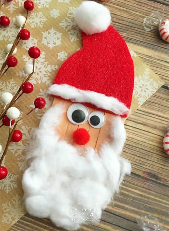 雪糕棍手工制作圣誕老人 幼兒做圣誕老人教程 -  www.rpnrmr.com