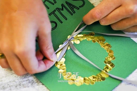圣誕花環(huán)賀卡制作方法 簡單自制圣誕賀卡教程 -  www.rpnrmr.com
