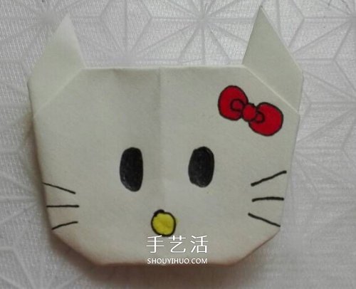 簡單Hello Kitty折紙 兒童折凱蒂貓的教程 -  www.rpnrmr.com