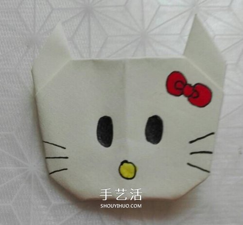 簡單Hello Kitty折紙 兒童折凱蒂貓的教程 -  www.rpnrmr.com