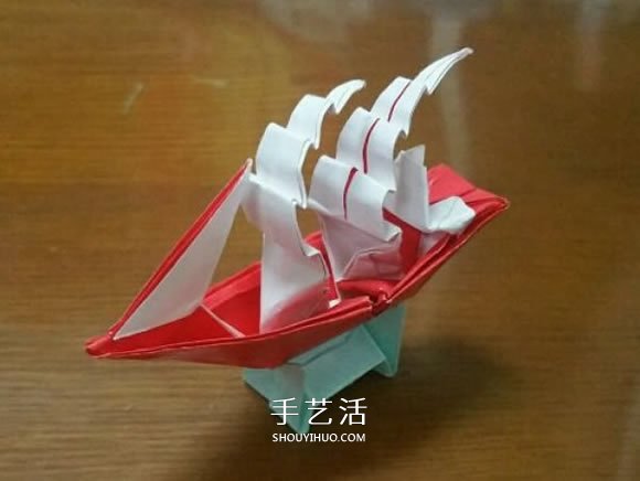 揚(yáng)帆帆船的折法圖解 折紙古代帆船的步驟圖 -  www.rpnrmr.com