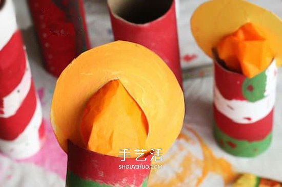 衛(wèi)生紙筒手工制作蠟燭 幼兒園圣誕節(jié)蠟燭做法 -  www.rpnrmr.com