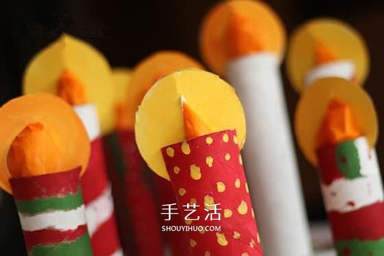 衛(wèi)生紙筒手工制作蠟燭 幼兒園圣誕節(jié)蠟燭做法 -  www.rpnrmr.com