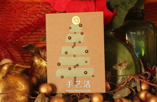 用膠帶紙貼出圣誕賀卡 最簡單圣誕節(jié)賀卡DIY -  www.rpnrmr.com