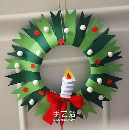 簡單做圣誕花環(huán)教程 紙餐盤制作圣誕花環(huán)掛飾 -  www.rpnrmr.com