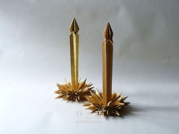 簡(jiǎn)單蠟燭的折法圖解 分燭身和燭火兩部分完成 -  www.rpnrmr.com