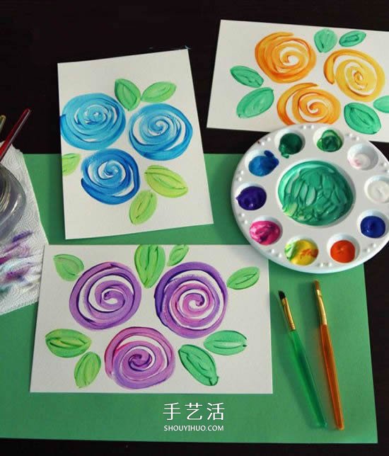 簡單又漂亮！兒童水彩畫玫瑰花賀卡的制作教程 -  www.rpnrmr.com