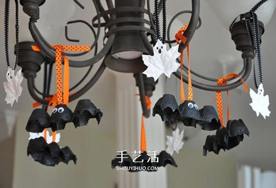 雞蛋托蝙蝠手工制作 簡(jiǎn)單做成可愛萬(wàn)圣節(jié)掛飾 -  www.rpnrmr.com