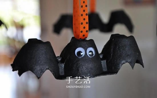 雞蛋托蝙蝠手工制作 簡(jiǎn)單做成可愛萬(wàn)圣節(jié)掛飾 -  www.rpnrmr.com