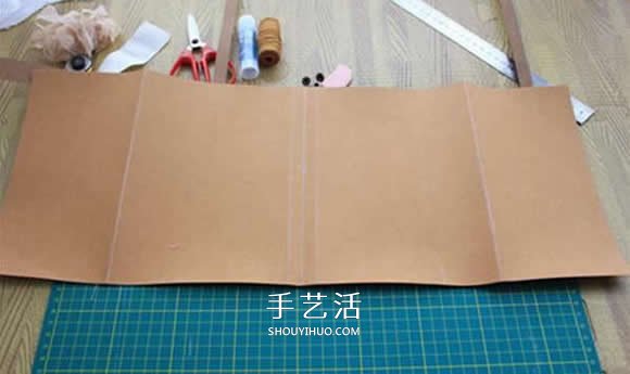 水洗牛皮紙手工制作復(fù)古拼色風(fēng)書套的教程 -  www.rpnrmr.com