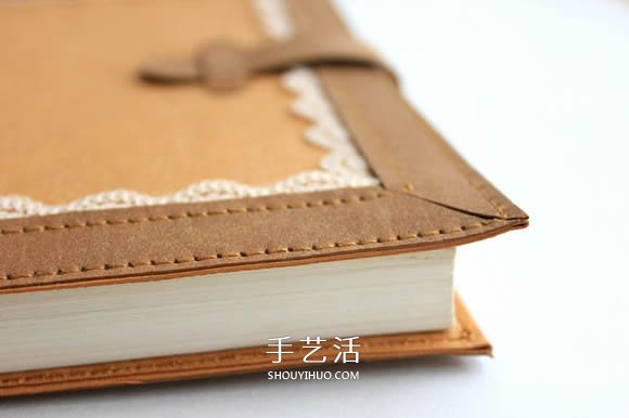 水洗牛皮紙手工制作復(fù)古拼色風(fēng)書套的教程 -  www.rpnrmr.com